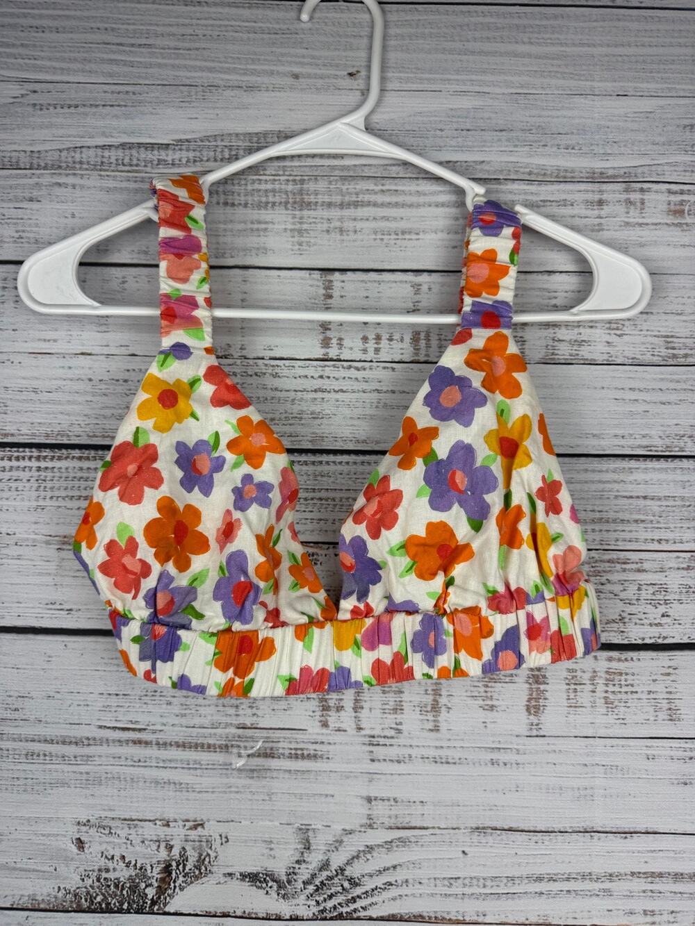 Peppermayo Watching Sunsets Linen Top Multicolored Floral Boho Hippie Beachy 6